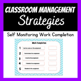 Classroom Management Self monitoring Work Completion Form