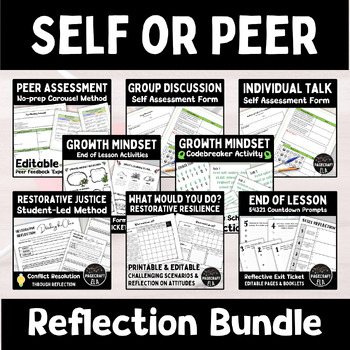 Preview of Self or Peer Assessment Reflection BUNDLE (Reading, Writing, Speaking Skills)