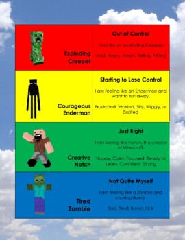 Preview of Self-Regulation Curriculum Minecraft Characters