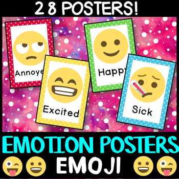 Preview of Emoji Feelings 28 Full Page Posters - self regulation and emotions