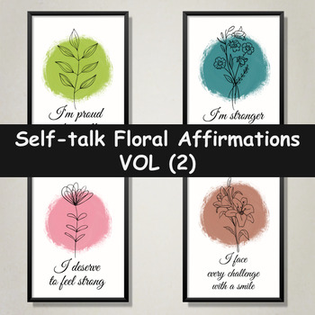 Preview of Self-talk Floral Affirmations for Positivity, Motivation, and Life Struggling