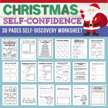 Preview of Counseling Christmas Activities Worksheets Self Esteem Talk Holiday Winter SEL