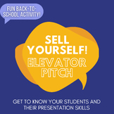 Sell Yourself Elevator Pitch Fun Back to School Activity