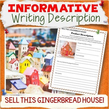 Preview of Sell a Gingerbread House Winter Activity Packet, Christmas Informational Writing