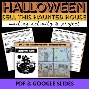 Preview of Sell a Haunted House Halloween Activity Writing Lesson and Project