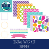 Digital Paper Kit: Summer Papers, Borders, and Frames