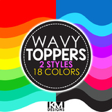 Seller Toolkit Clipart Wavy Toppers Cover and Page Accents