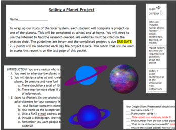 Preview of Selling a Planet Project