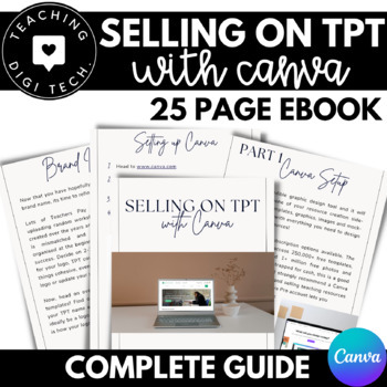 Preview of Selling on TPT with Canva Guide│How to Sell on TPT Ebook│TPT seller course