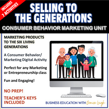 Preview of Selling to Generations 7 Activities - Consumer Behavior Marketing Class Lessons