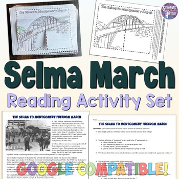 Preview of Selma March for Civil Rights Reading, Worksheet, and Interactive Notebook