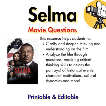Preview of Selma Movie Questions: Analyzing Actions of Civil Rights Leaders Grades 4-12