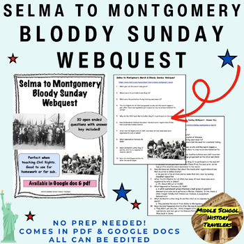 Preview of Selma to Montgomery March & Bloody Sunday Webquest (Civil Rights)