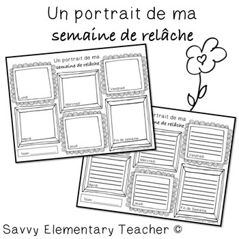 Preview of Semaine de Relâche - Spring Break Daily Drawing/Writing Activity Snapshot