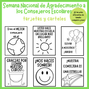 Preview of National School Counseling Week - Appreciation Cards and Posters - ESPANOL