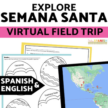 Preview of La Semana Santa Easter in Spanish-Speaking Countries Map Virtual Field Trip