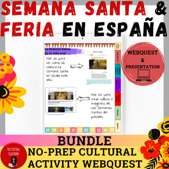 Preview of Semana Santa & Feria BUNDLE in Spanish | Webquest | Pear Deck | Spring Break