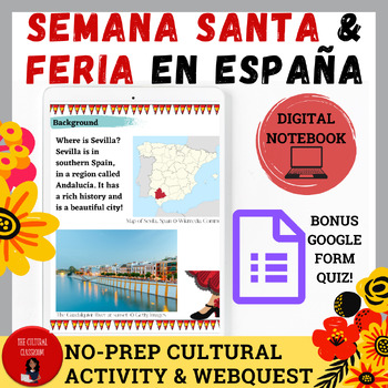 Preview of Semana Santa & Feria Webquest/Digital Notebook  | No-prep | Spring Break