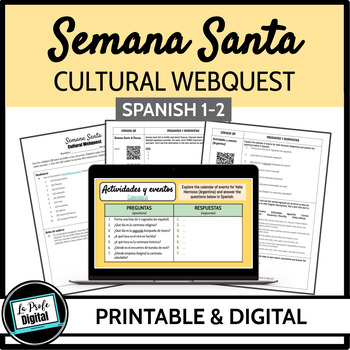 Preview of Spanish Easter Pascua Semana Santa Cultural Webquest - culture activities