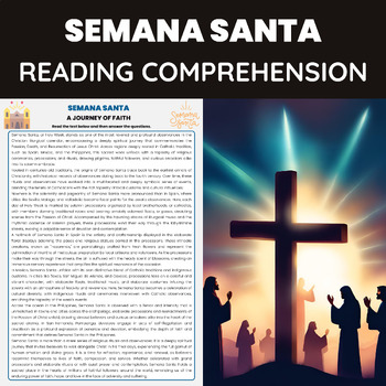 Preview of Semana Santa Reading Comprehension Passage for Spring Festivals and Traditions