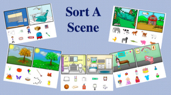 Preview of Semantic Associations - Sort-A-Scene Boom Cards (Distance Learning)