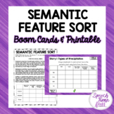 Semantic Features Sort Boom Cards & Printable