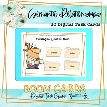 Preview of Semantic Relationships BOOM Cards – Digital Task Cards - Speech Therapy Distance