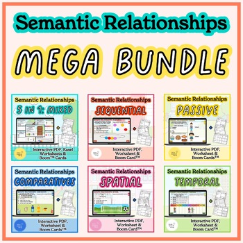 Preview of Semantic Relationships MEGA BUNDLE - Boom Cards Interactive PDF Worksheets Easel
