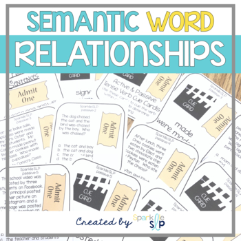 Preview of Semantic Relationships | Speech Therapy | Word Relationship Activities
