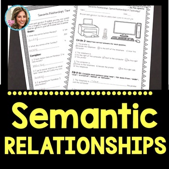 Preview of Semantic Relationships | Speech and Language Therapy | Speech Therapy