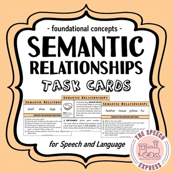 Preview of Semantic Relationships: Task Cards for Speech and Language