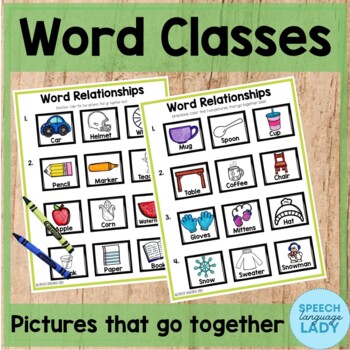 Preview of Word Classes | Identifying and Stating Word Relationships with Pictures