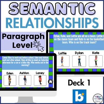 Preview of Semantic Relationships in Sentences for Middle School Speech Therapy Boom Cards