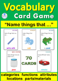 Vocabulary Building Card Game ~ 4 Speech Therapy Sp Ed ESL Autism