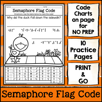 semaphore flag code activities printable digital by katie stokes
