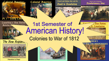 Preview of 1st Semester: American Colonies to the War of 1812 Bundle