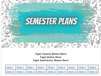 Preview of Semester Digital Lesson Planner
