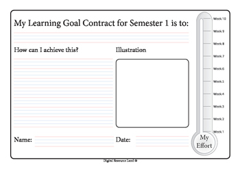 Preview of Semester Goal Contract - Whole Year
