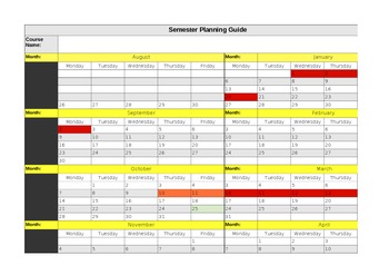 Preview of Semester Planning Guide 2013-2014