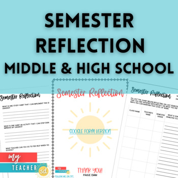 Preview of Semester Reflection Form