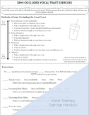 Preview of Semi-Occluded Vocal Tract Exercise- Patient Handout