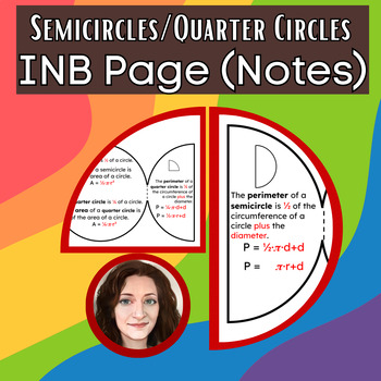 Preview of Semicircles and Quarter Circles Interactive Notebook INB Page Printable