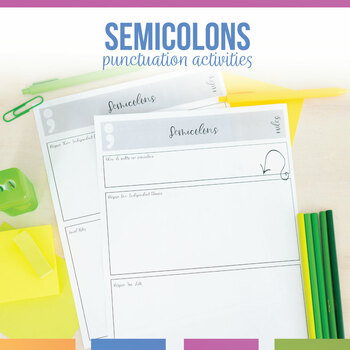 Preview of Semicolon Activities, Exit Tickets, & Powerpoint - Semicolons Practice