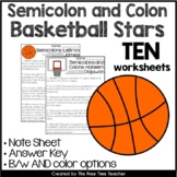 Semicolon & Colon Practice Worksheets, Notes, & Answer Keys 
