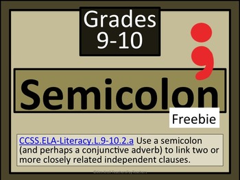 Preview of Semicolon FREEBIE