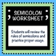 Semicolon Worksheet by English 10 Mother Hen | Teachers Pay Teachers