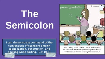 Preview of Semicolons PowerPoint Presentation for Interactive Notebooks