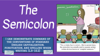 Preview of Semicolons Slides Presentation for Interactive Notebooks