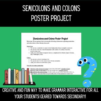 Preview of Semicolons and Colons Poster Project