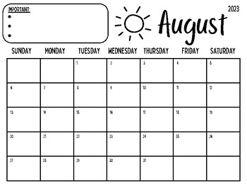 Preview of Send-Home Calendar (2023-2024 School Year)